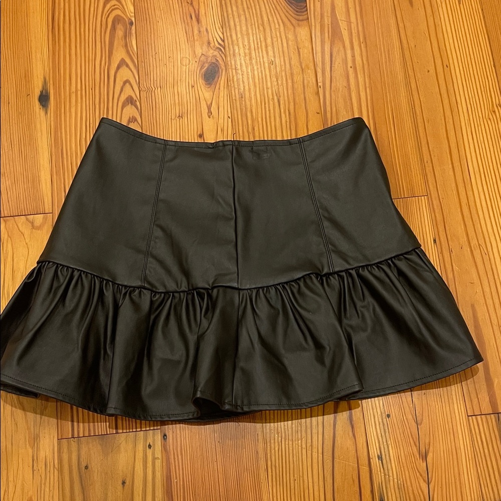 Idem Ditto Black Leather Skirt